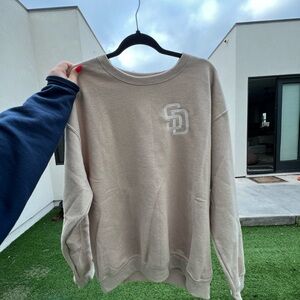 SD PADRES Logo UNISEX Tan Sweater
